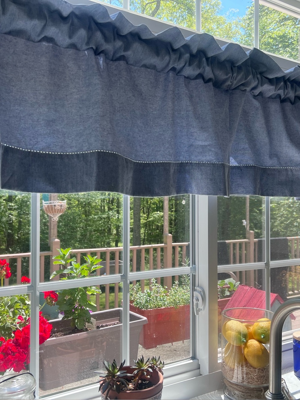 Home Accents Denim-Style Blue Window Valance